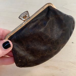 Antique Leather Coin Purse by Lewis / Jenco